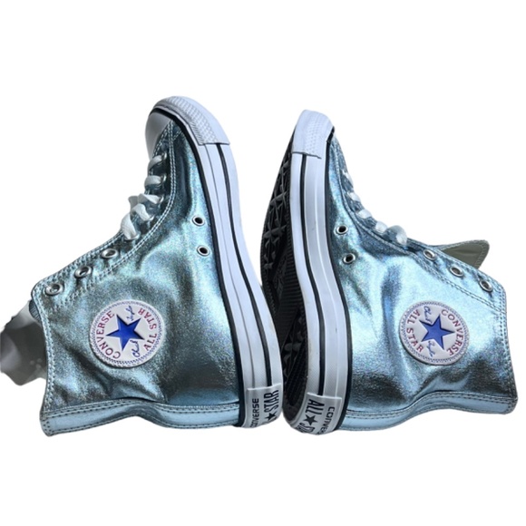 Converse All Star Unisex Silver High Top Tennis Shoes NWT main image 8